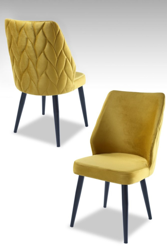 Sada židlí (4 kusy) Pufi - Yellow, Black