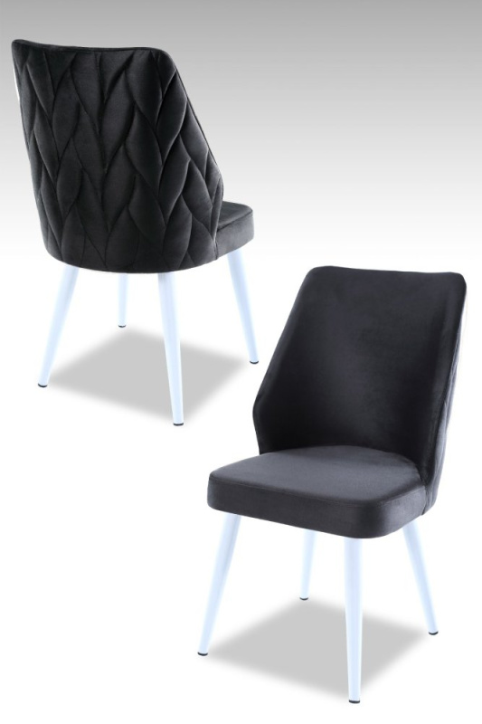 Sada židlí (4 kusy) Pufi - Anthracite, White