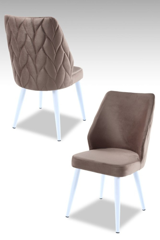 Sada židlí (4 kusy) Pufi - Cappuccino, White