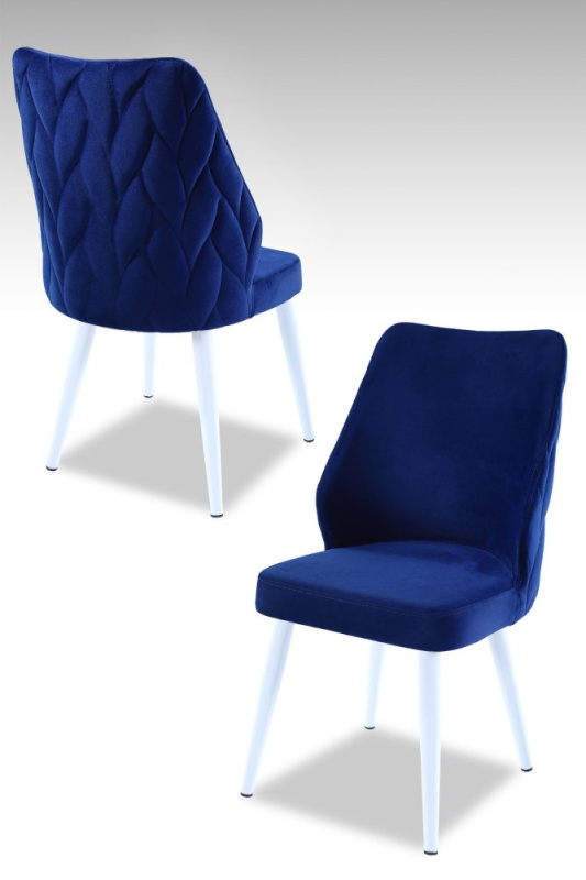 Sada židlí (4 kusy) Pufi - Sax Blue, White