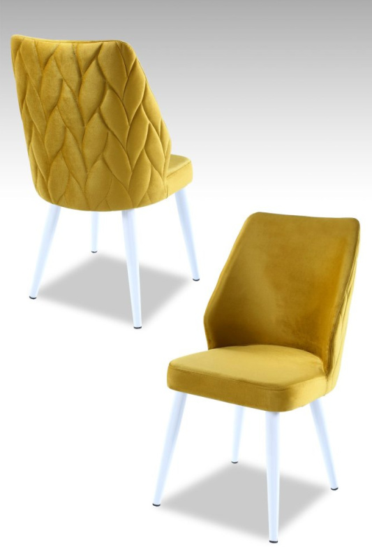 Sada židlí (4 kusy) Pufi - Yellow, White