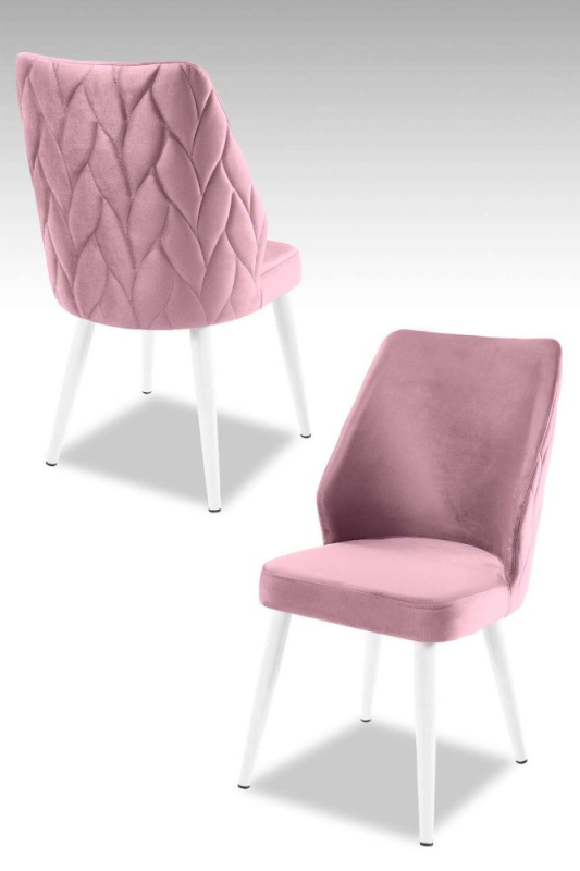 Sada židlí (2 kusy) Pufi - Lilac, Chrome