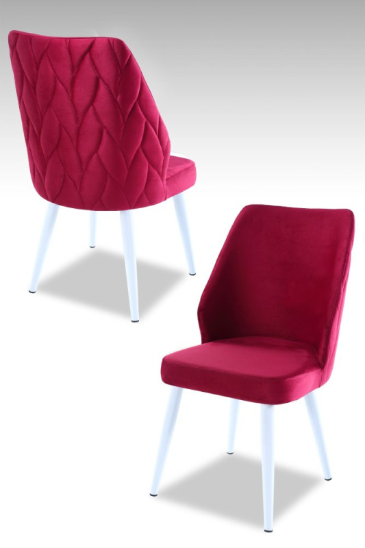 Sada židlí (2 kusy) Pufi - Tile Red, White