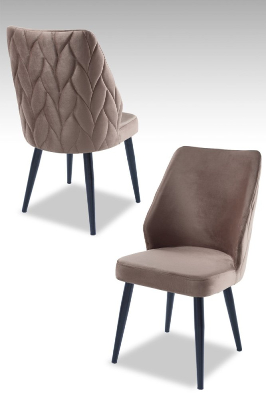 Sada židlí (2 kusy) Pufi - Cappuccino, Black