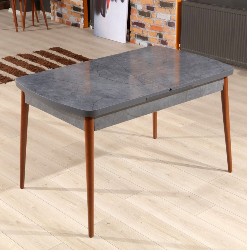 Extendable Dining Table Aris - Anthracite, Walnut