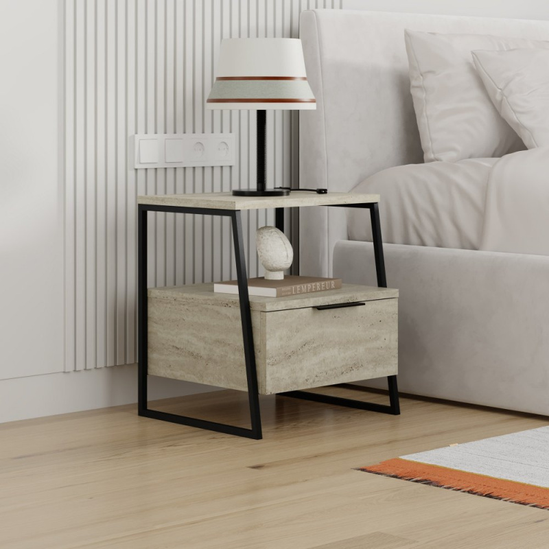 Noční stolek Pal - Travertine