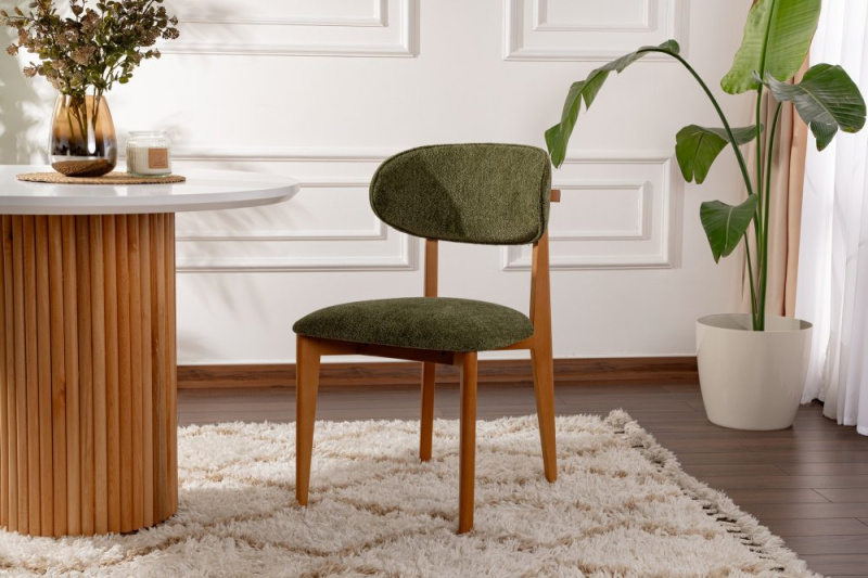 Sada židlí (2 kusy) Lionte - Green, Dark Oak