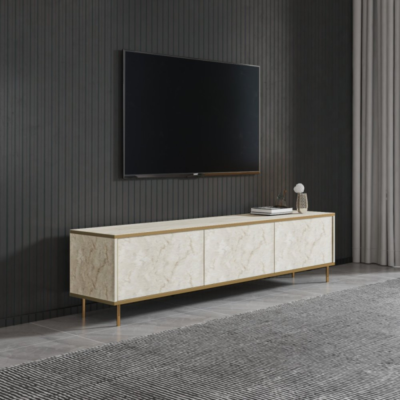 TV stolek Imaj - Travertine, Gold