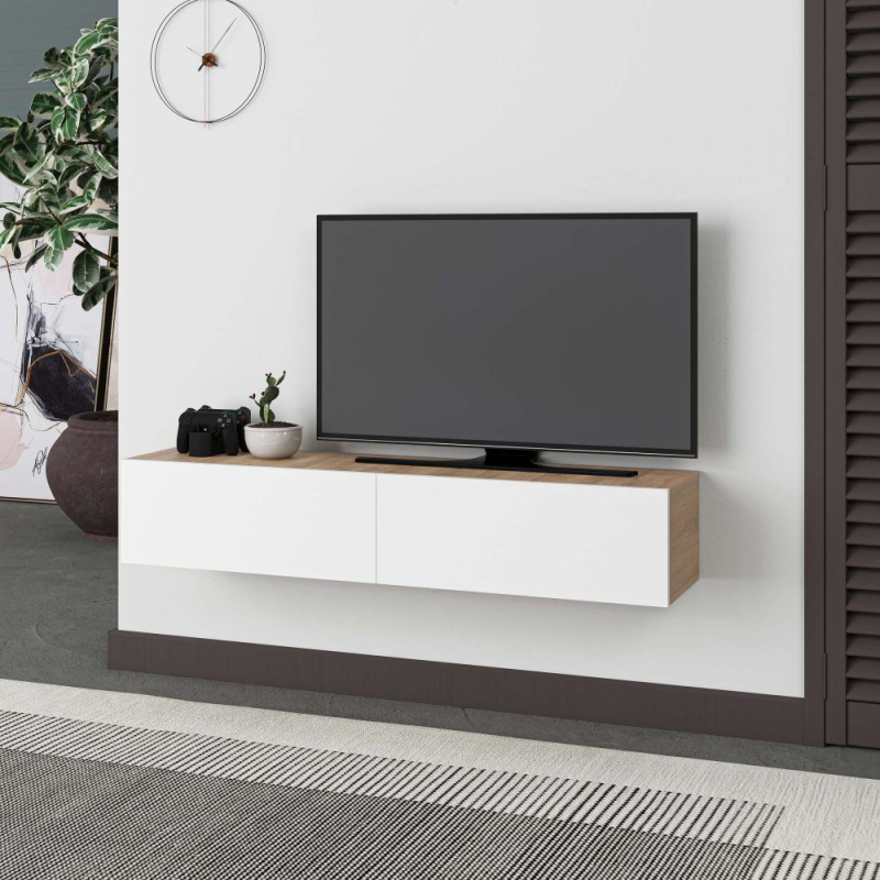 TV stolek Francy 135 - Sapphire Oak, White