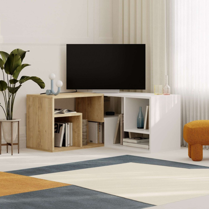 TV stolek Glis - Sapphire Oak, White