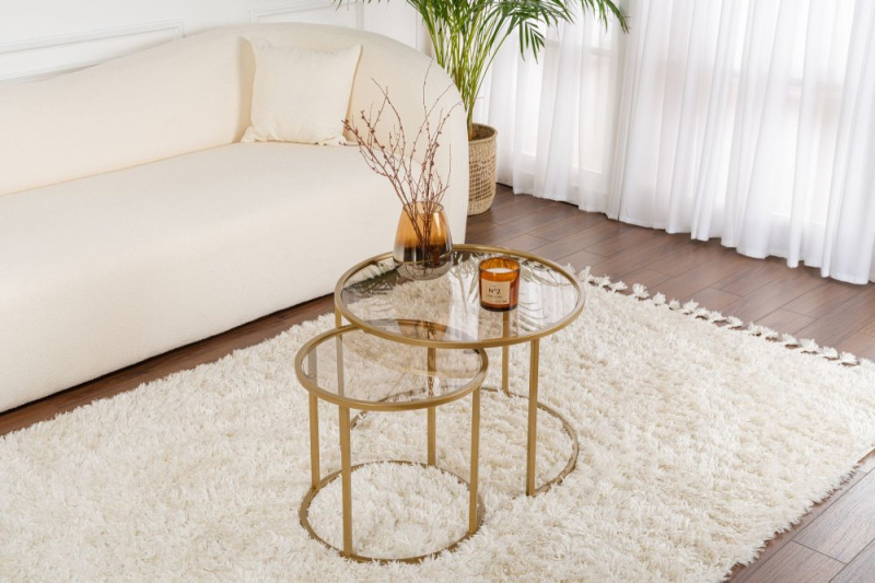 Sada konferenčních stolků Aurum - 60, 42 - Gold, Bronze