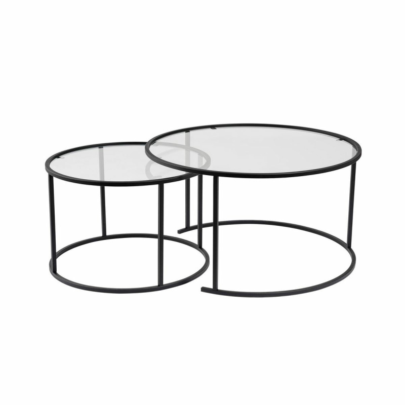 Sada konferenčních stolků Aurum - 80, 60 - Black, Transparent