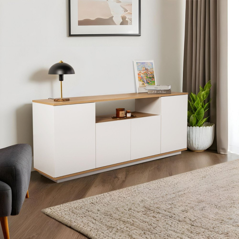 Konzolový stolek Arista - White, Cadiz Oak