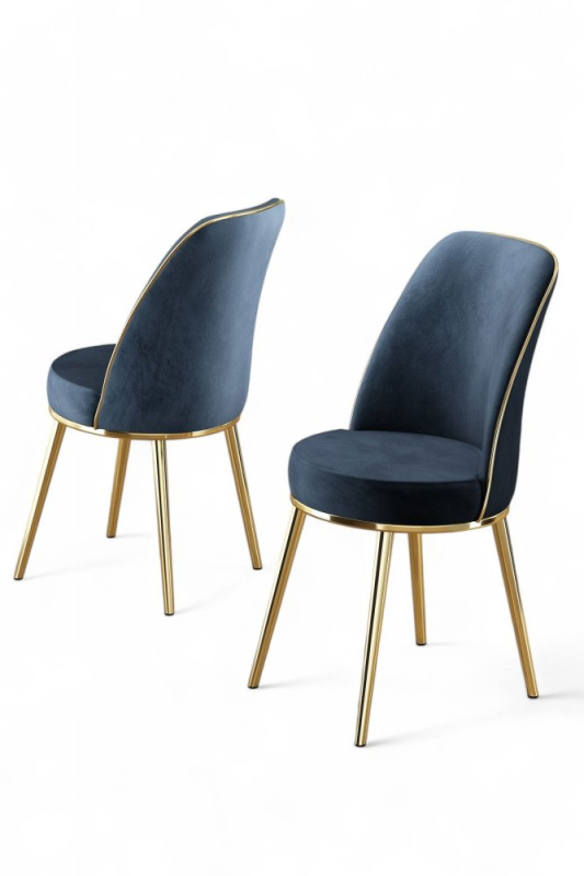 Sada židlí (2 kusy) Pefa - Anthracite, Gold