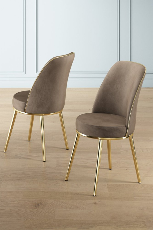 Sada židlí (2 kusy) Pefa - Cappuccino, Gold