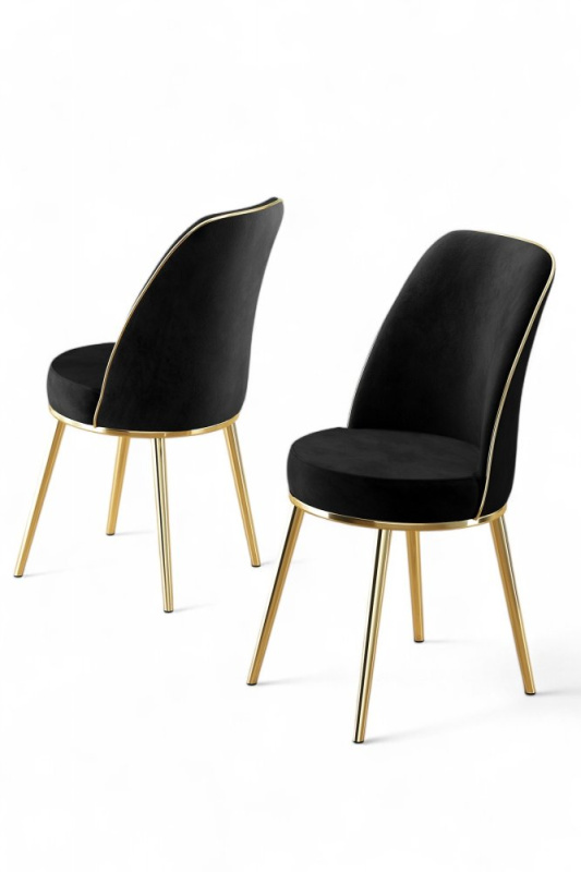 Sada židlí (2 kusy) Pefa - Black, Gold