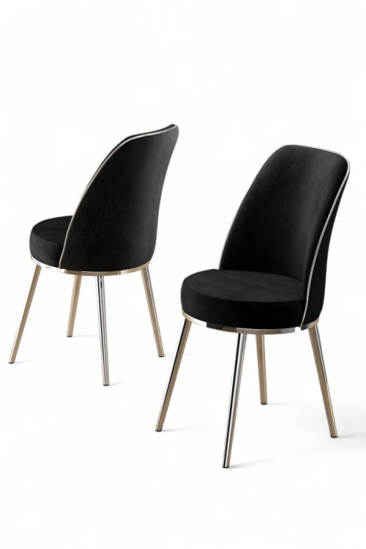 Sada židlí (2 kusy) Pefa - Black, Chrome