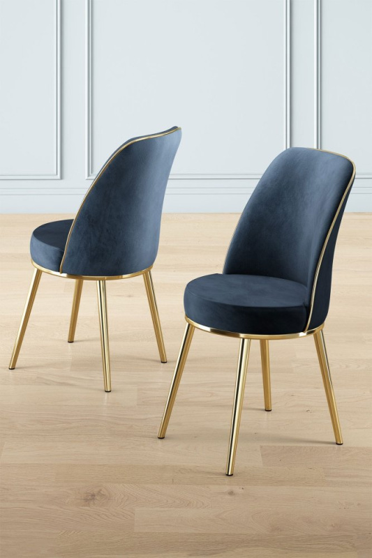 Sada židlí (6 kusů) Pefa - Anthracite, Gold