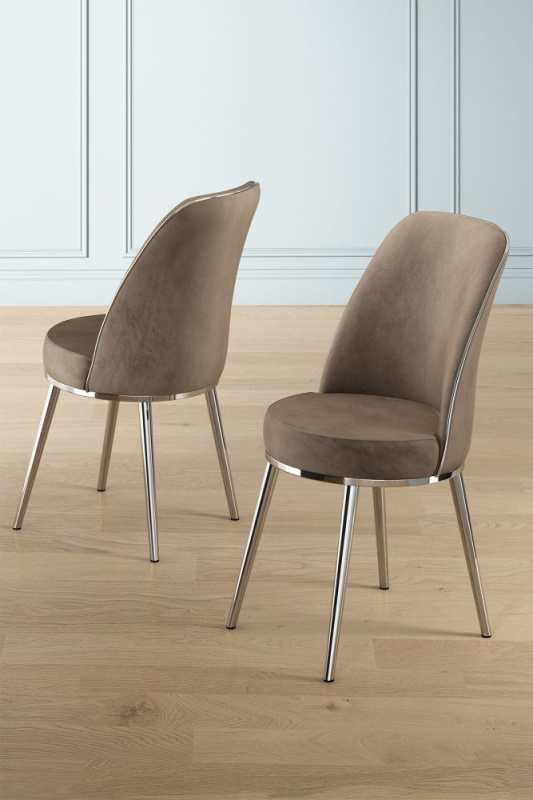 Sada židlí (6 kusů) Pefa - Cappuccino, Chrome