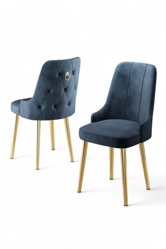 Sada židlí (2 kusy) Newa - Anthracite, Gold