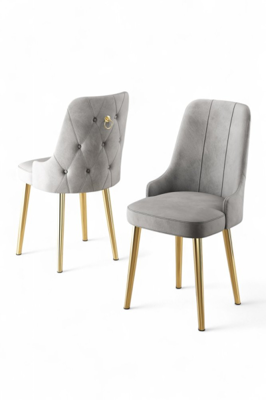 Sada židlí (2 kusy) Newa - Grey, Gold