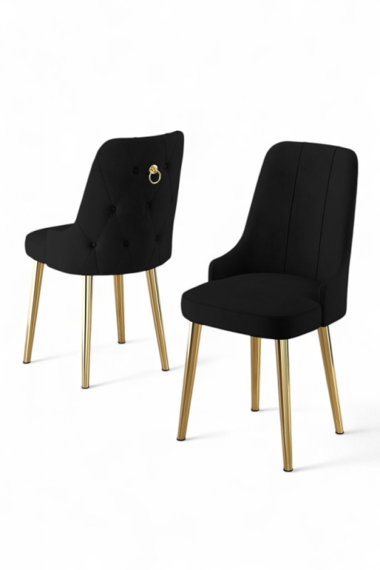 Sada židlí (4 kusy) Newa - Black, Gold