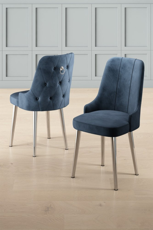 Sada židlí (6 kusů) Newa - Anthracite, Chrome