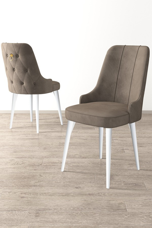 Sada židlí (6 kusů) Newa - Cappuccino, White