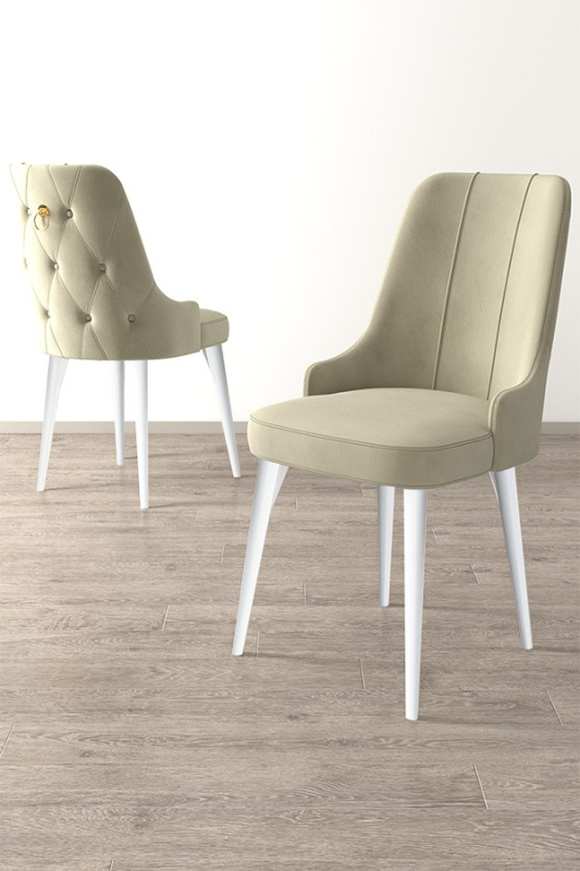 Sada židlí (6 kusů) Newa - Cream, White