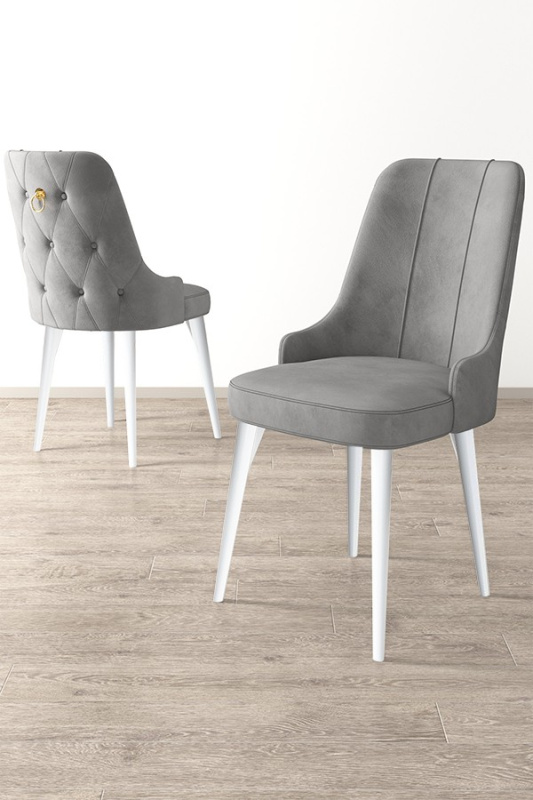 Sada židlí (6 kusů) Newa - Grey, White