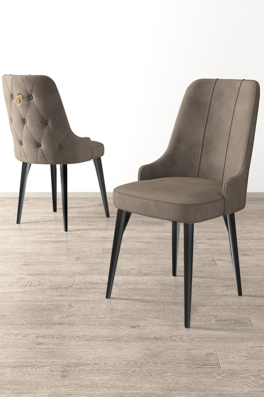 Sada židlí (6 kusů) Newa - Cappuccino, Black