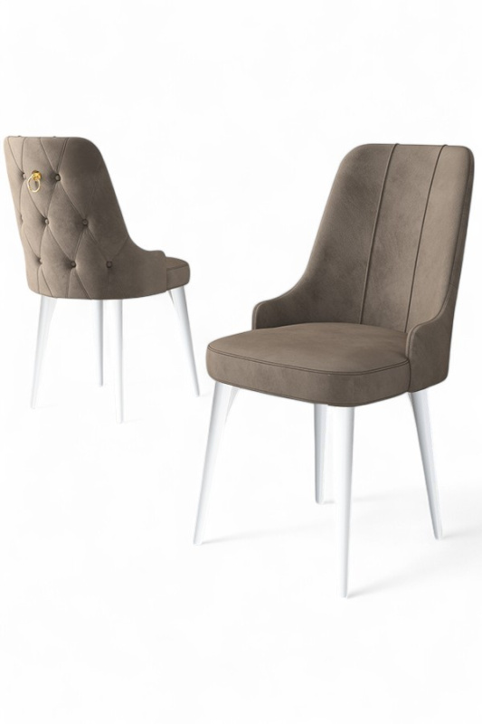 Sada židlí (4 kusy) Newa - Cappuccino, White