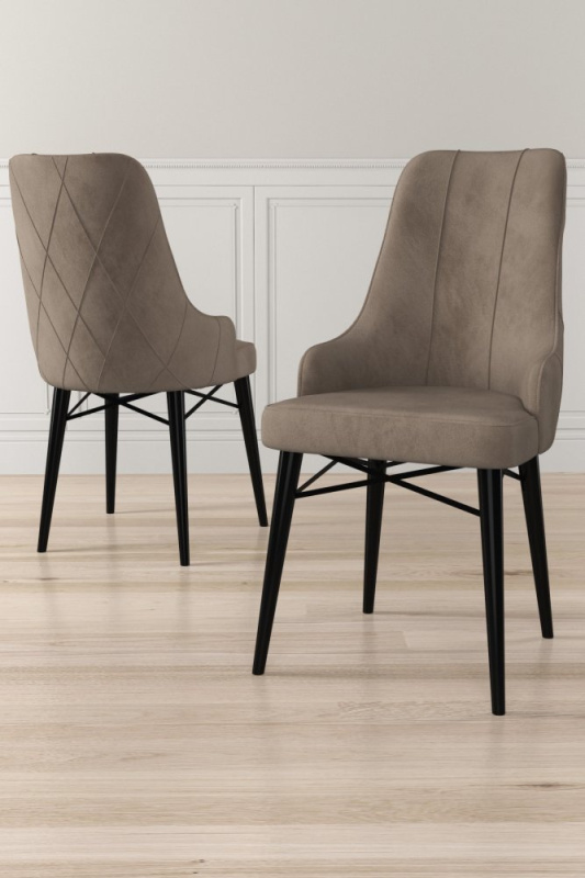 Sada židlí (2 kusy) Neta - Cappuccino, Black