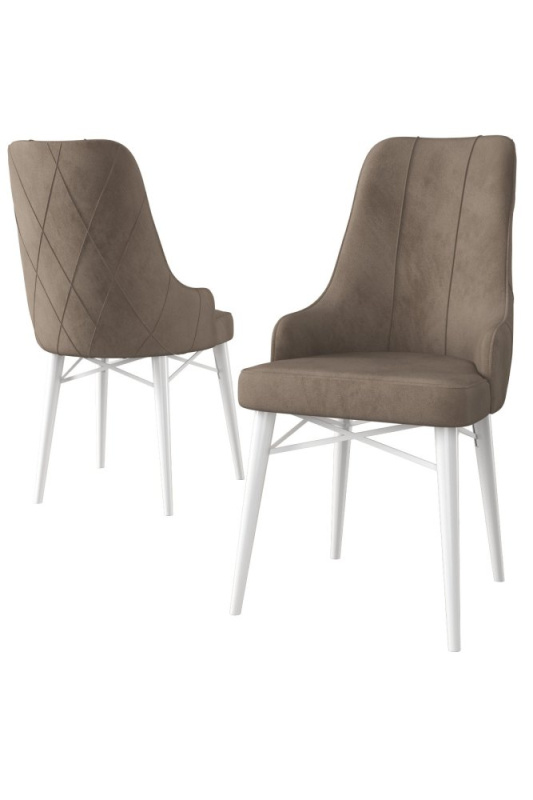 Sada židlí (4 kusy) Neta - Cappuccino, White