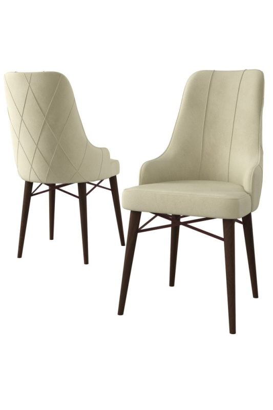 Sada židlí (4 kusy) Neta - Cream, Brown