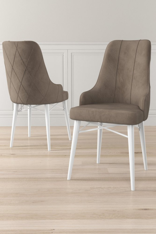 Sada židlí (6 kusů) Neta - Cappuccino, White