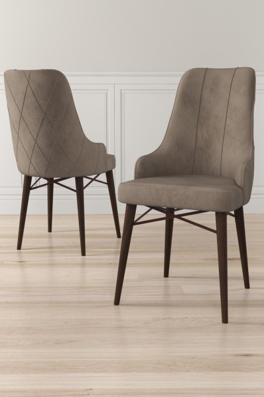 Sada židlí (6 kusů) Neta - Cappuccino, Brown