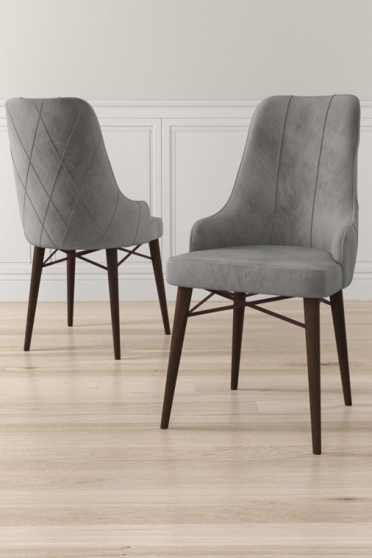 Sada židlí (6 kusů) Neta - Grey, Brown