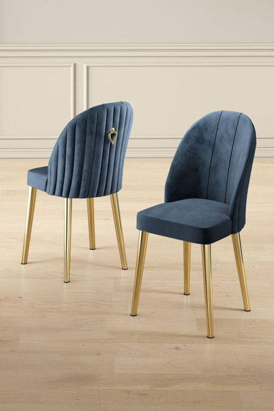 Sada židlí (2 kusy) Mara - Anthracite, Gold