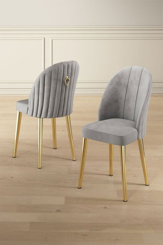 Sada židlí (2 kusy) Mara - Grey, Gold