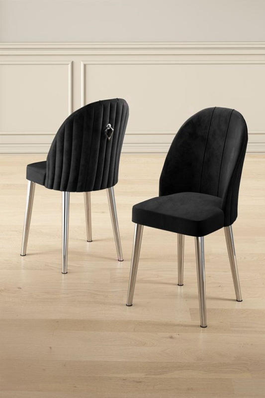 Sada židlí (2 kusy) Mara - Black, Chrome