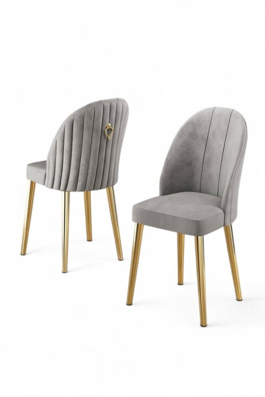 Sada židlí (4 kusy) Mara - Grey, Gold