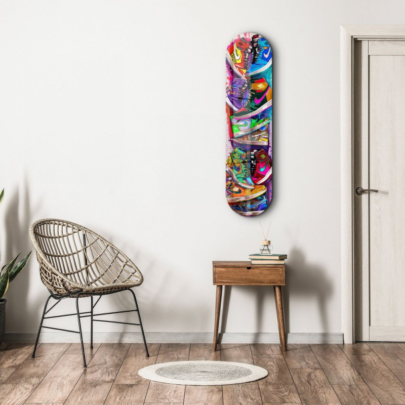 Dekorativní obraz z tvrzeného skla Colorful Sneakers