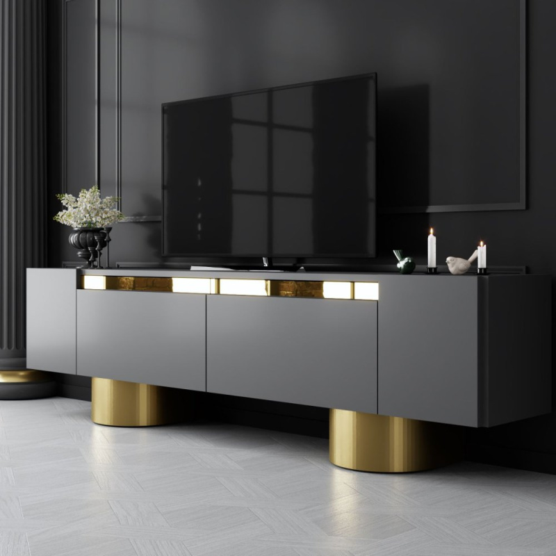 TV stolek Bohem - Anthracite, Gold