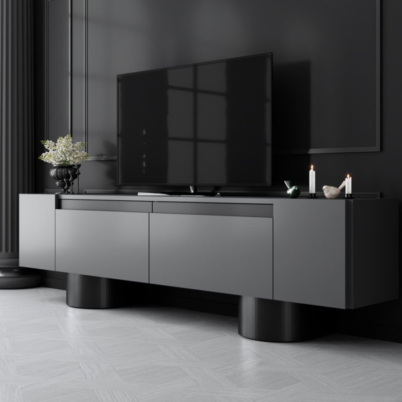 TV stolek Bohem - Anthracite, Black