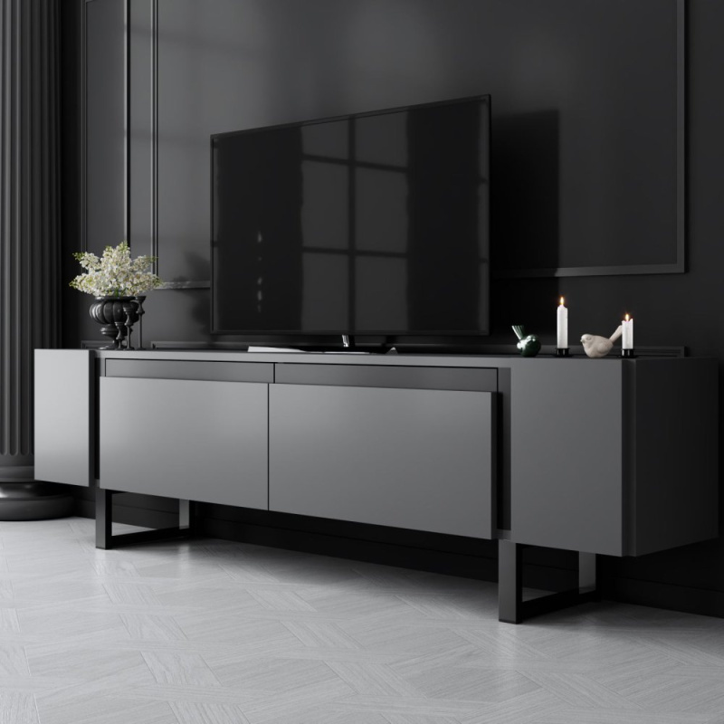 TV stolek Yildiz - Anthracite, Black