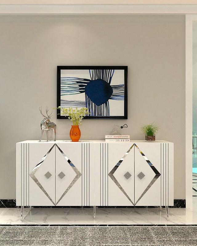 Konzolový stolek Domino KB150 - White, Silver