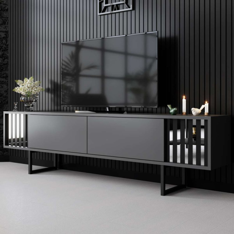 TV stolek Chrome Line - Anthracite, Black