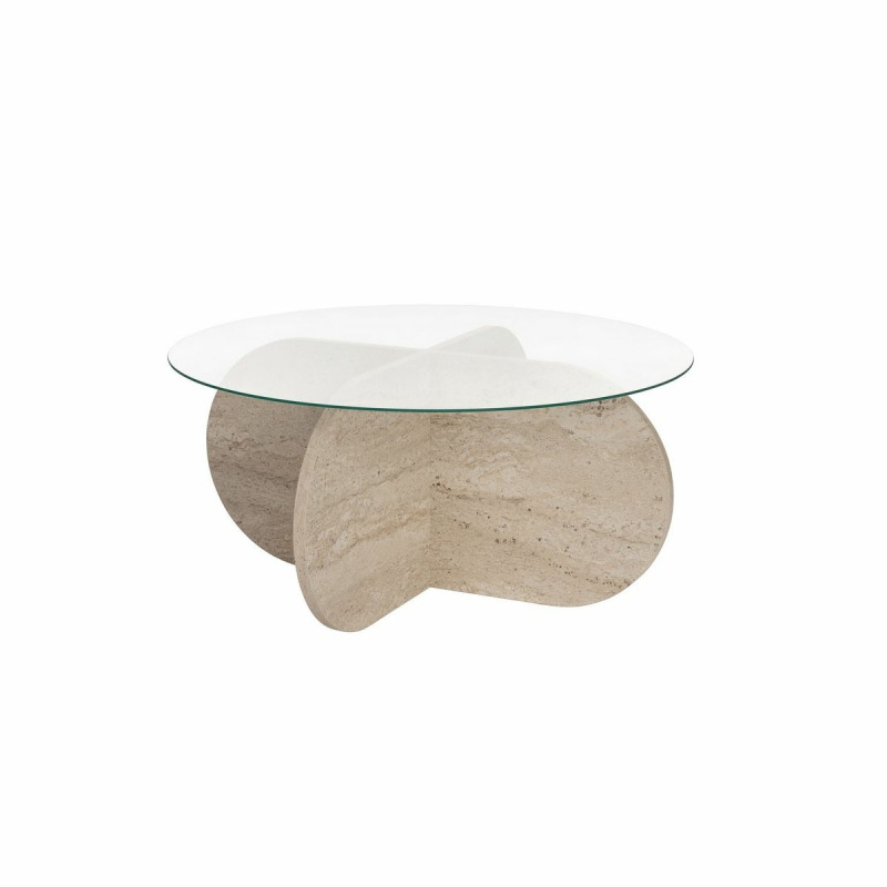 Konferenční stolek Aeris - Travertine, Transparent