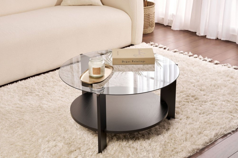 Konferenční stolek Clara - Wood Black, Fume